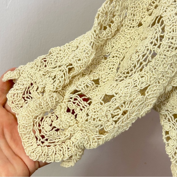 Solitaire Cotton Blend Crochet Top Medium - Picture 5 of 8